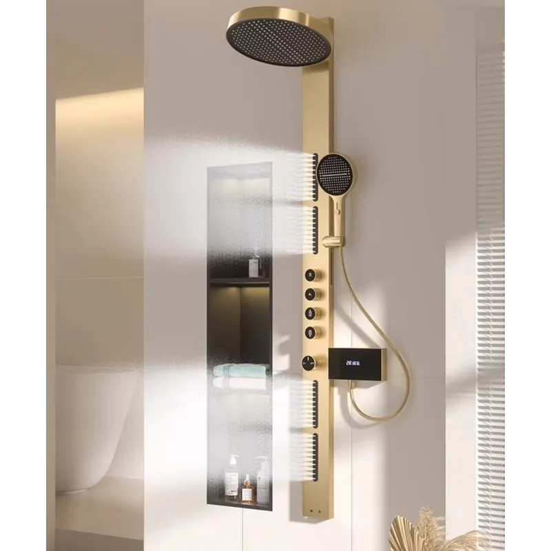 Spa & Wellness Hotel Diamond Ustroń - 真鍮製レインフォールシャワーパネルセット デジタルディスプレイ付き 壁掛け式バスルームSPAシステム 多機能スマートシャワーヘッドキット