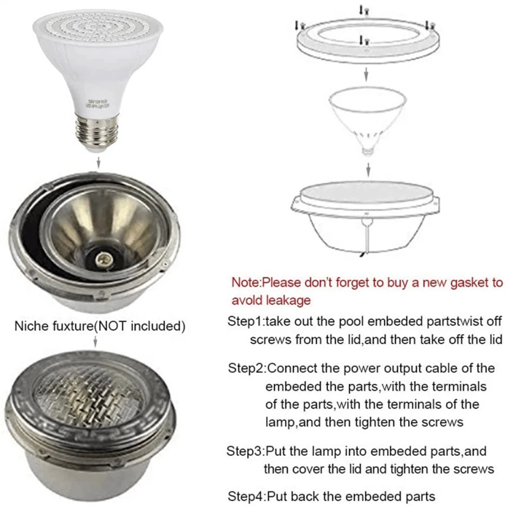 RGB LEDプールライト E27 E26電球 IP68 P - Xy Spa & Wellness George Town Reviews のレビューと価格